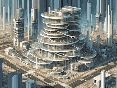 近未来建築 02(4枚) | の人気AIイラスト・グラビア