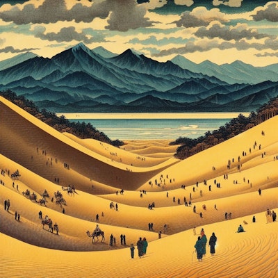 葛飾北斎が鳥取砂丘を描いたら？