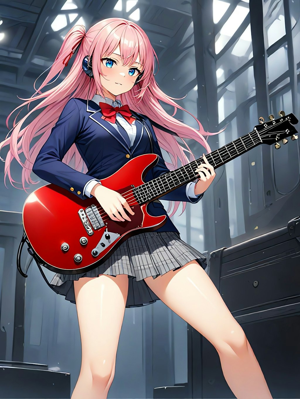 練習する千奈🎸