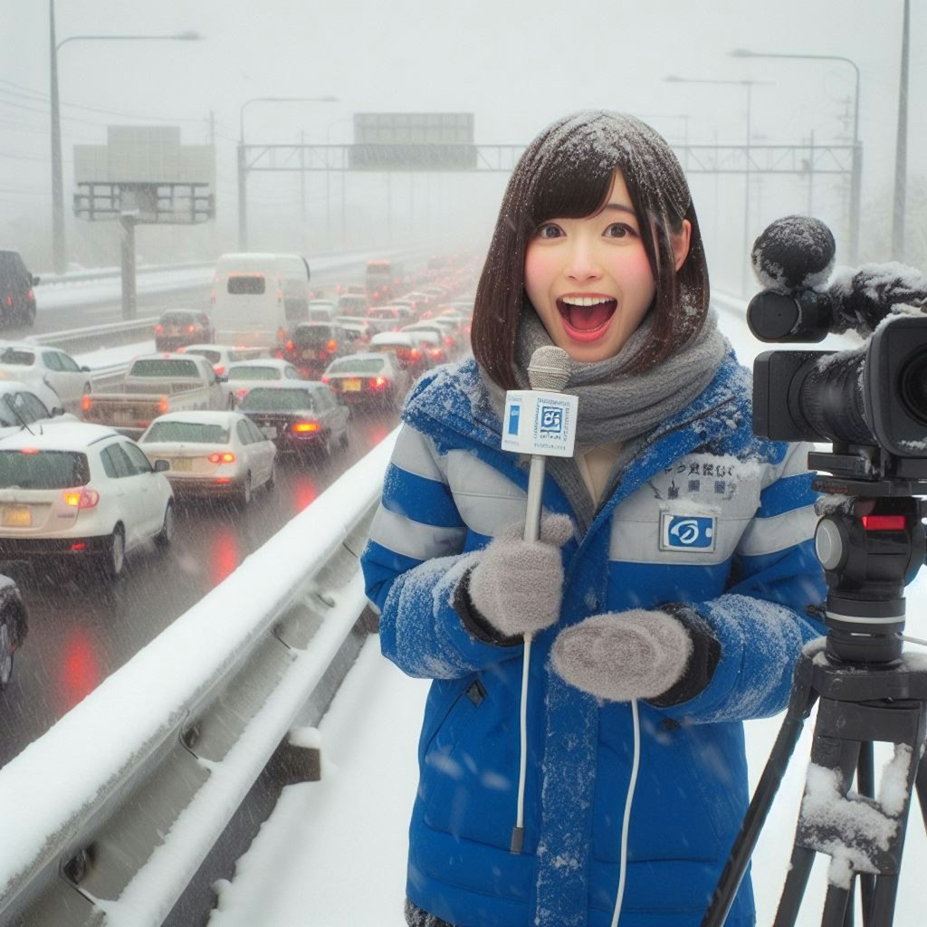 中継：大雪の国道