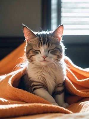 猫と毛布