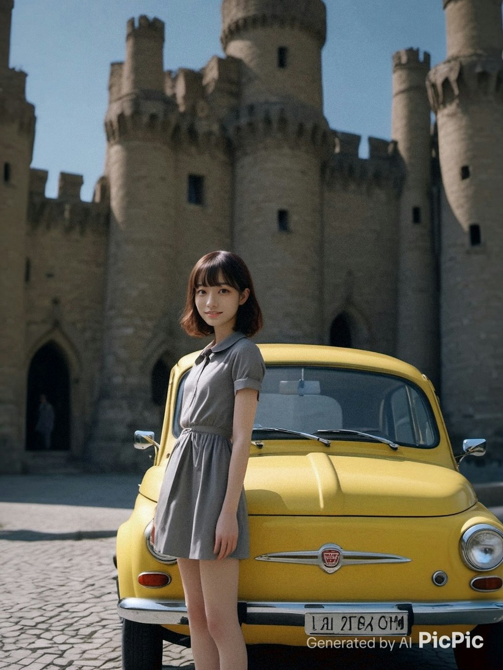 黄色いFiat Nuova 500 Cinquecento