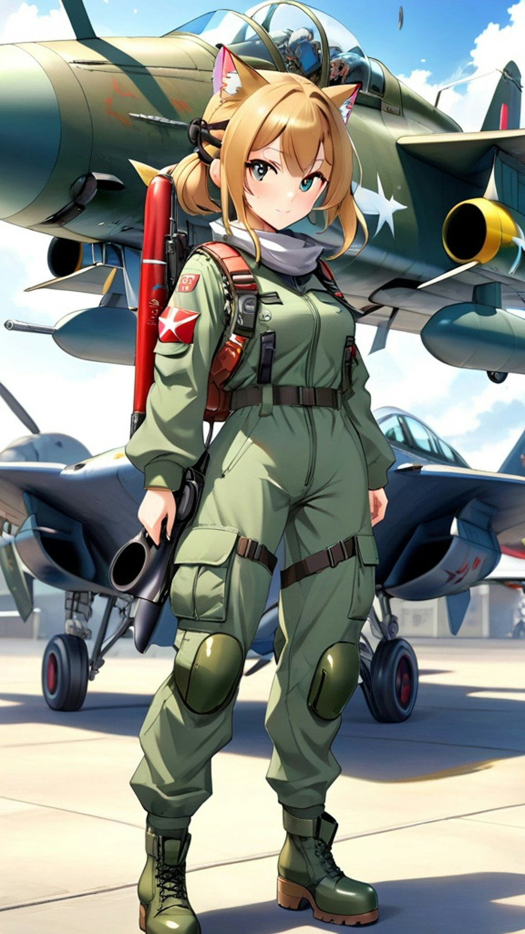 戦闘機の　擬人化っぽいやつ