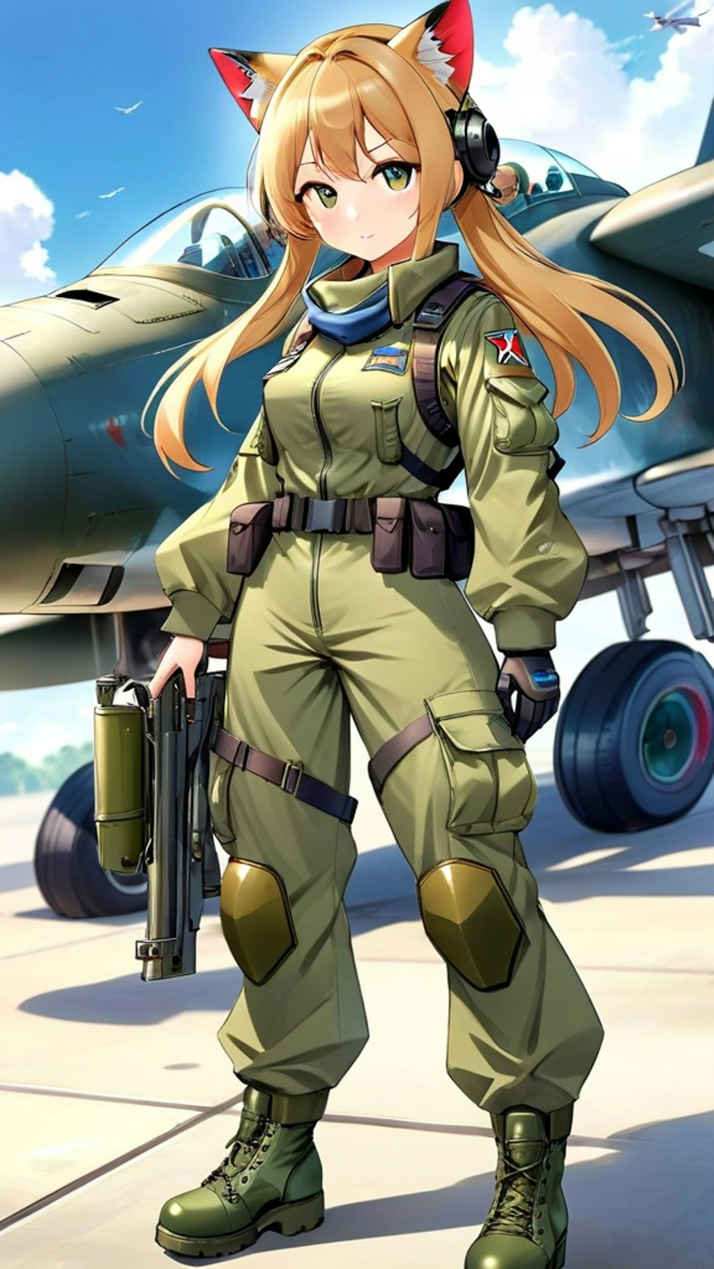 戦闘機の　擬人化っぽいやつ