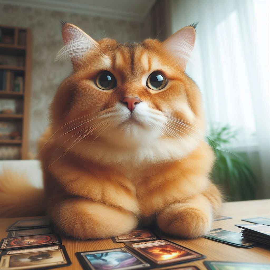 MTGをプレイしている猫