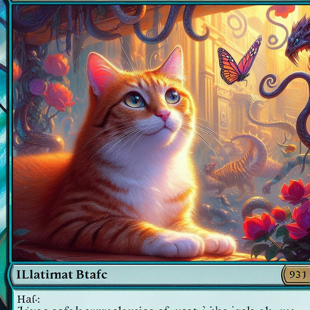 MTGをプレイしている猫