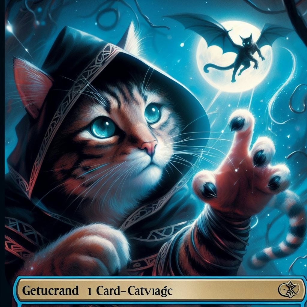 MTGをプレイしている猫