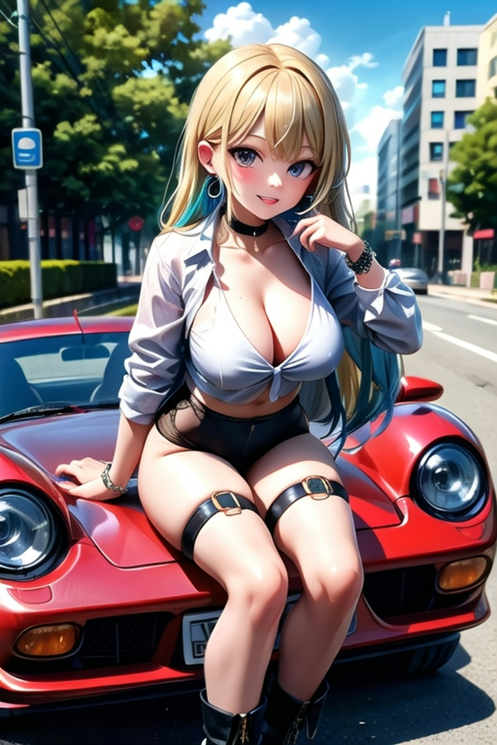 車と女の子