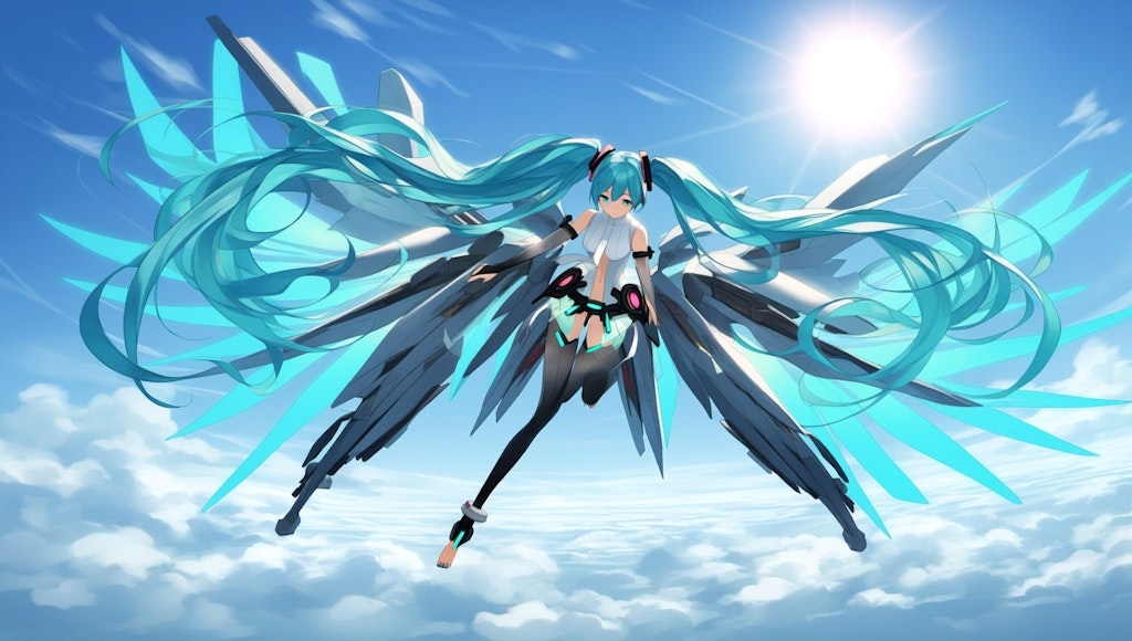 VOCALOID　初音ミク（アペンド）空を飛でいる