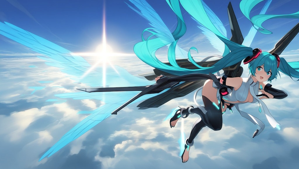 VOCALOID　初音ミク（アペンド）空を飛でいる