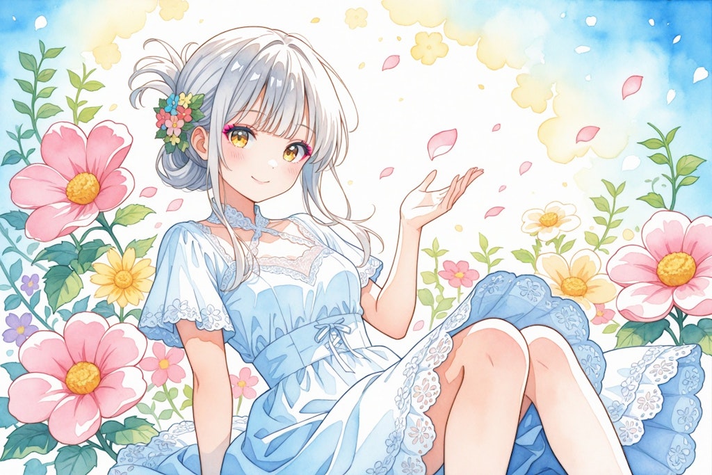 看板娘　flowers