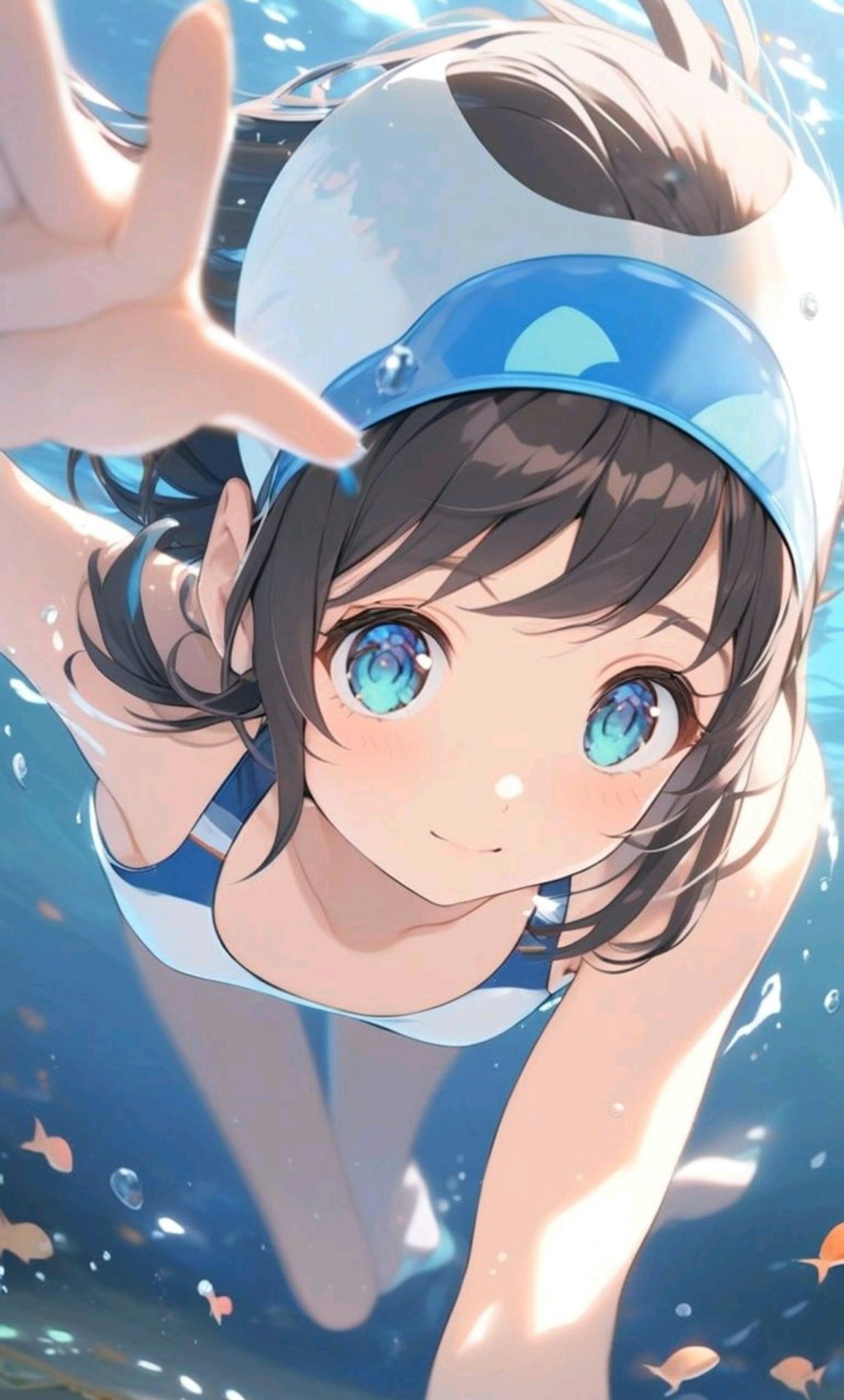 水泳の練習をしている女の子