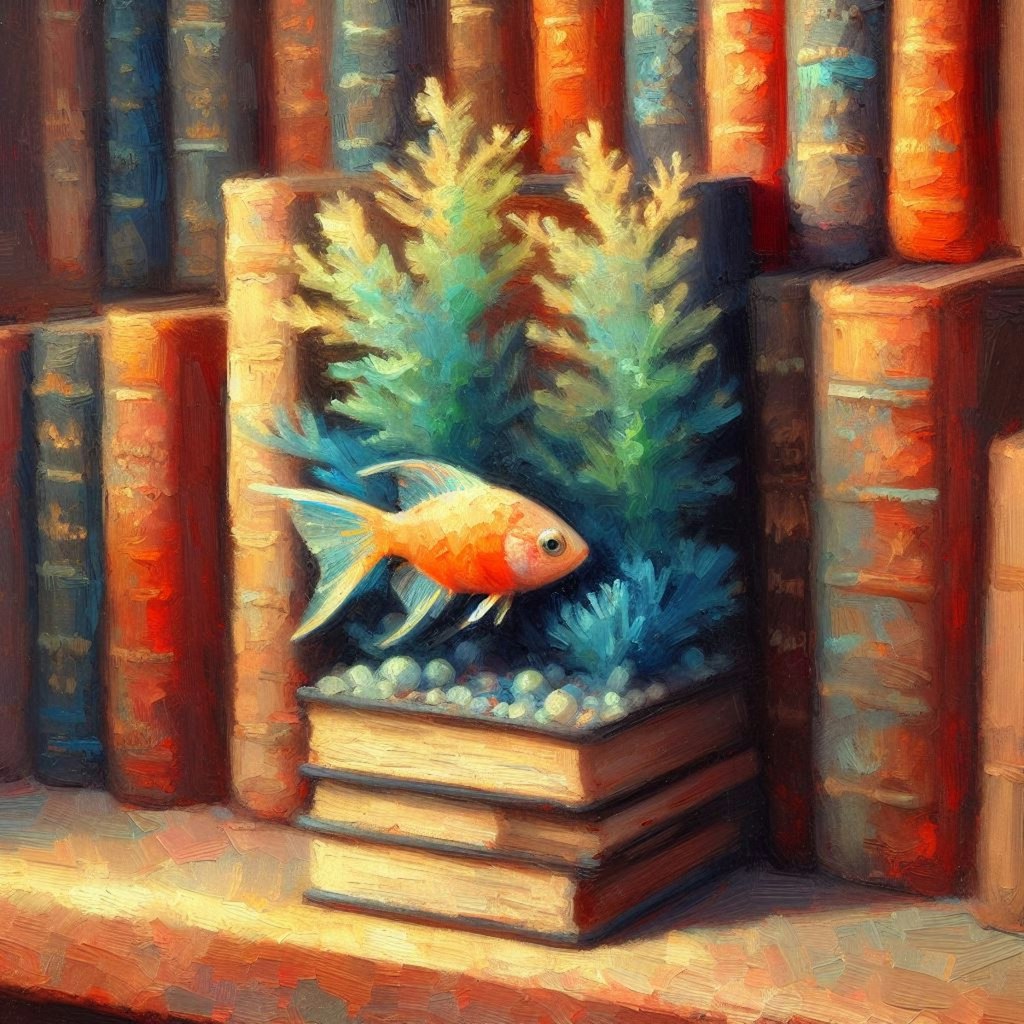 Fish in bookcase (3)