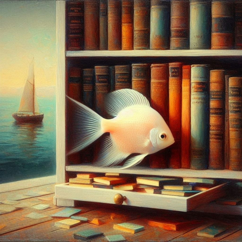 Fish in bookcase (3)