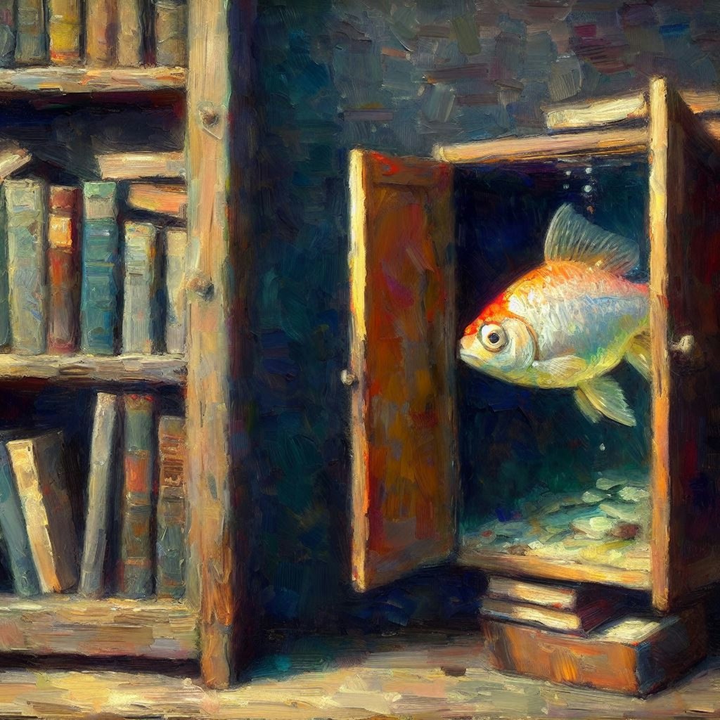 Fish in bookcase (3)