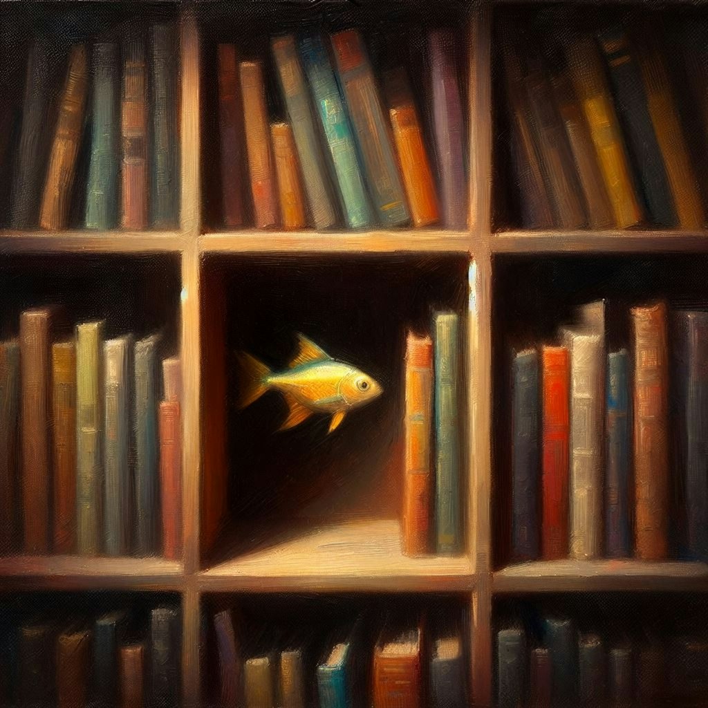 Fish in bookcase (3)