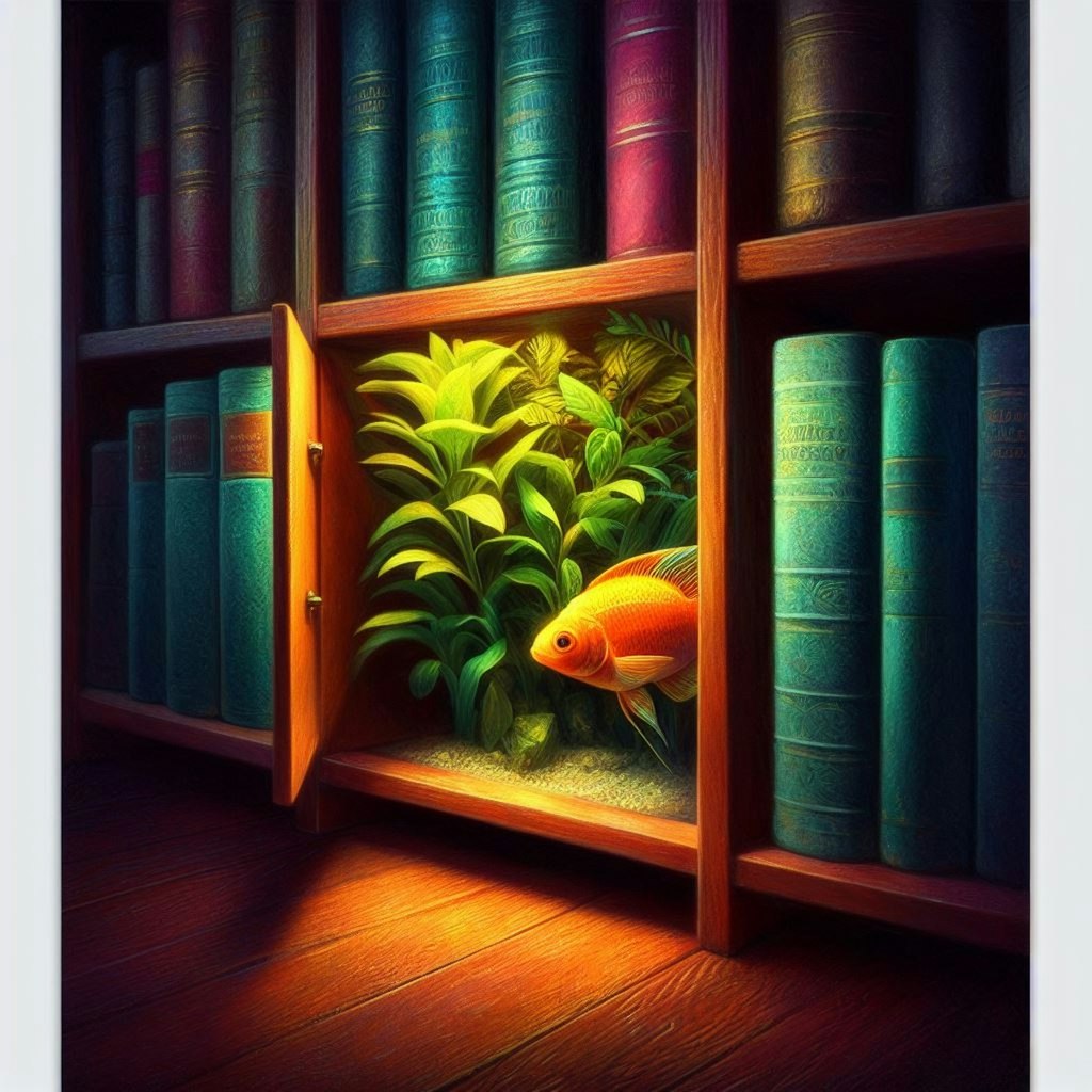 Fish in bookcase (3)