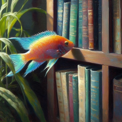 Fish in bookcase (3)