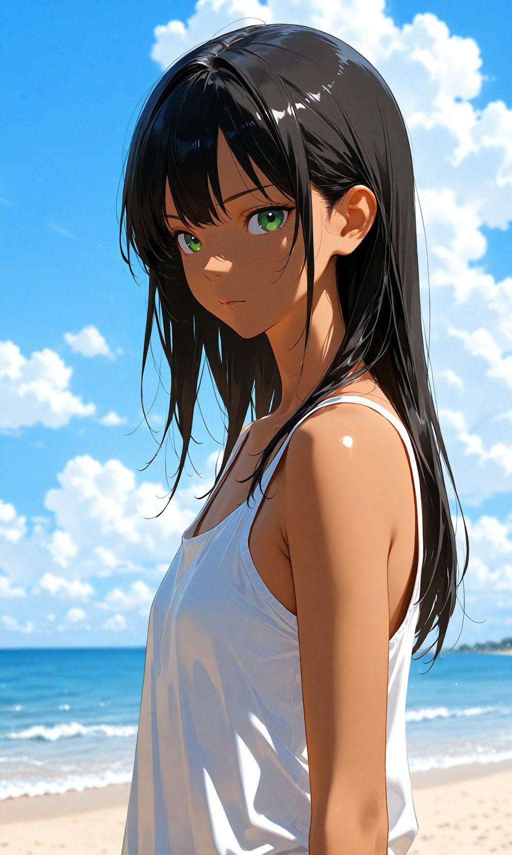 褐色黒髪