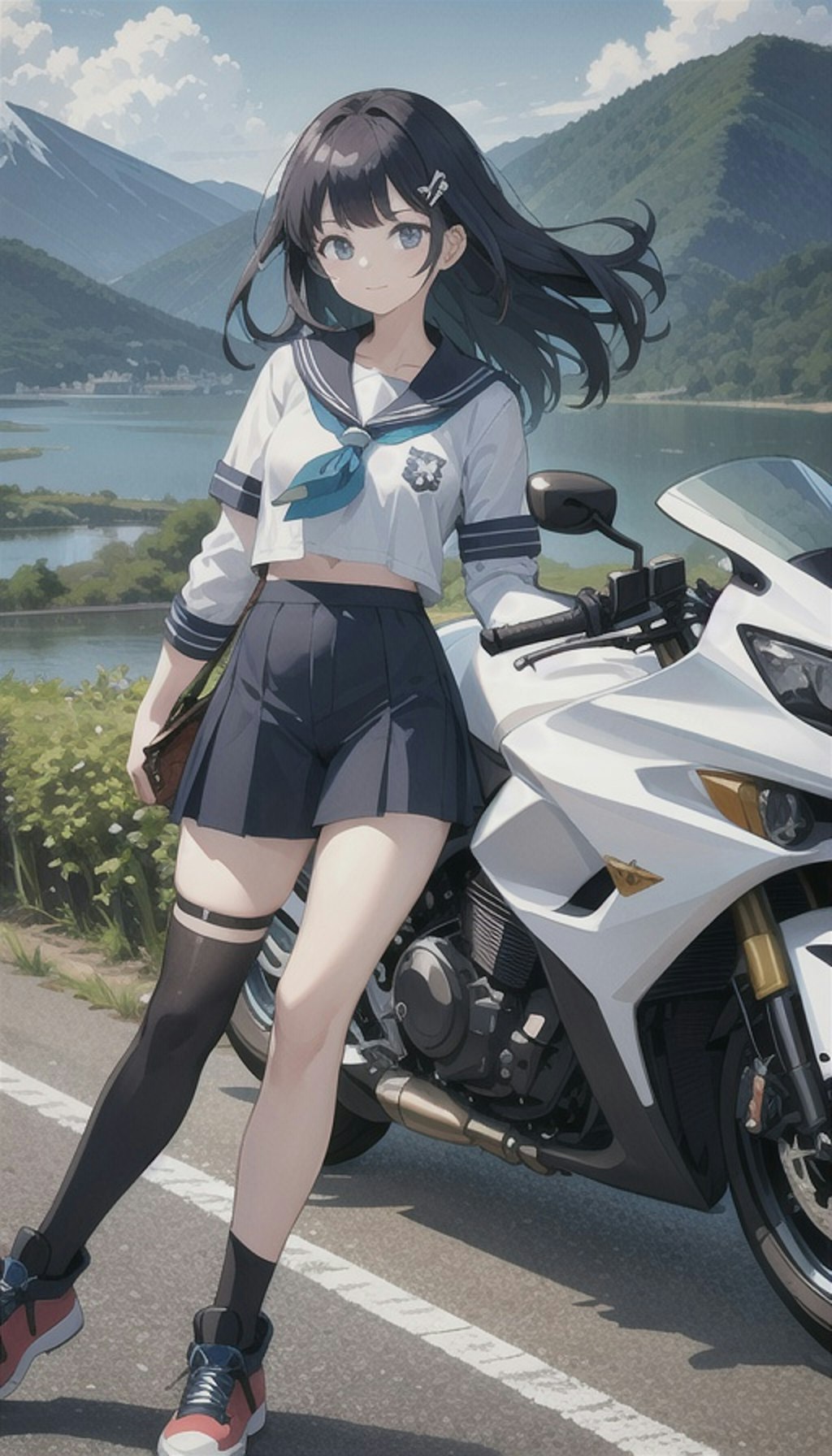 女子高生バイクの旅。