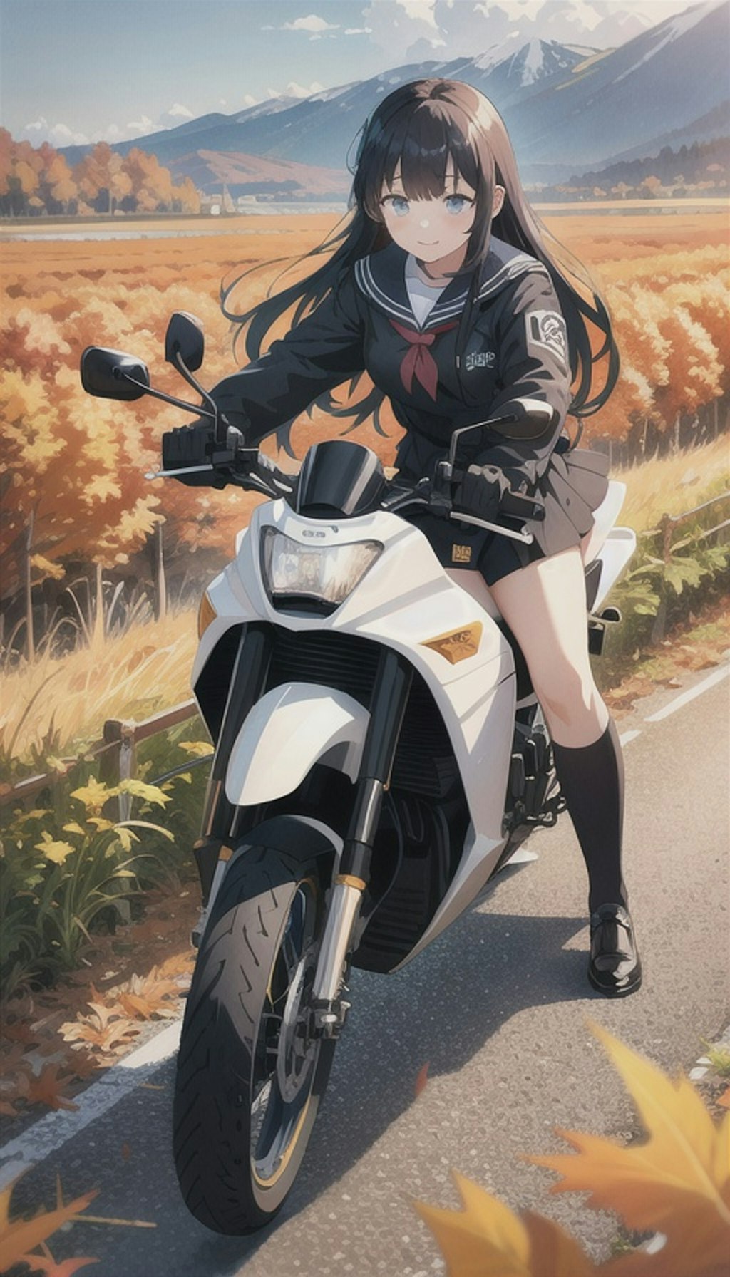 女子高生バイクの旅。