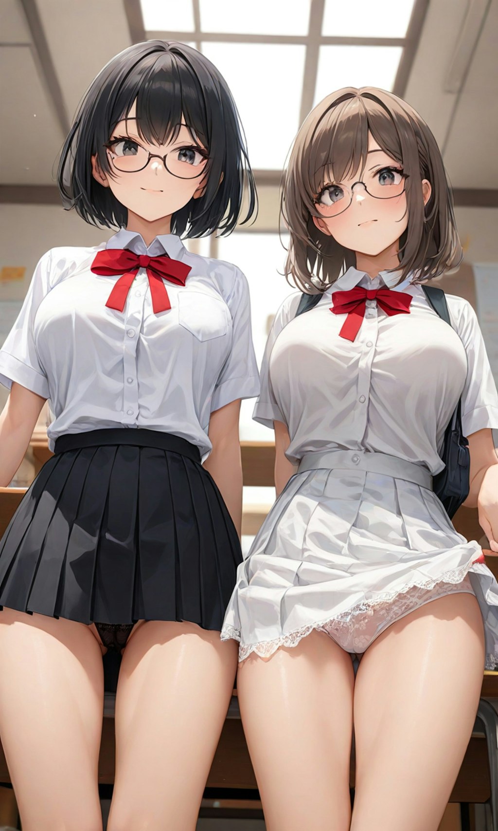 パンチラとセーラー服と眼鏡と女子高校生と