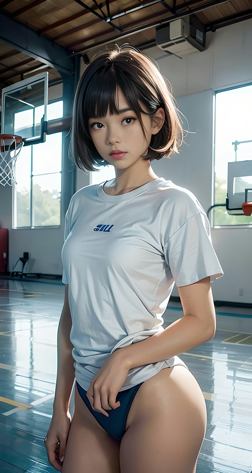 競泳水着 xTシャツ練習娘1