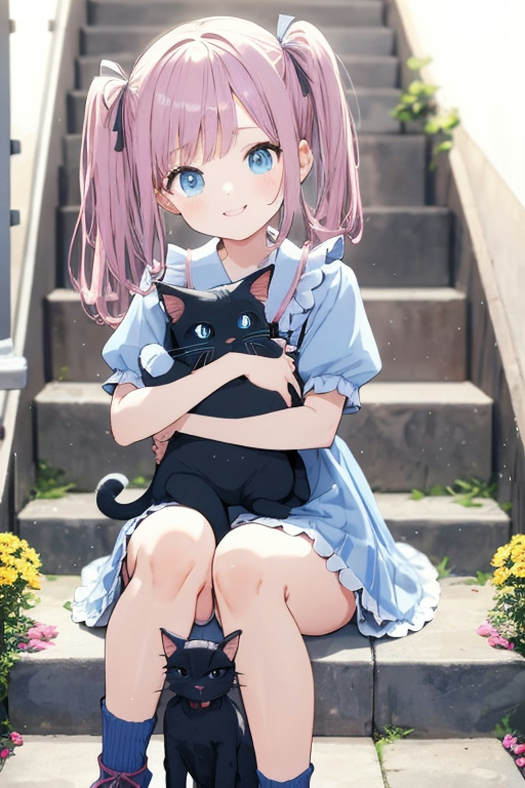 黒猫と少女