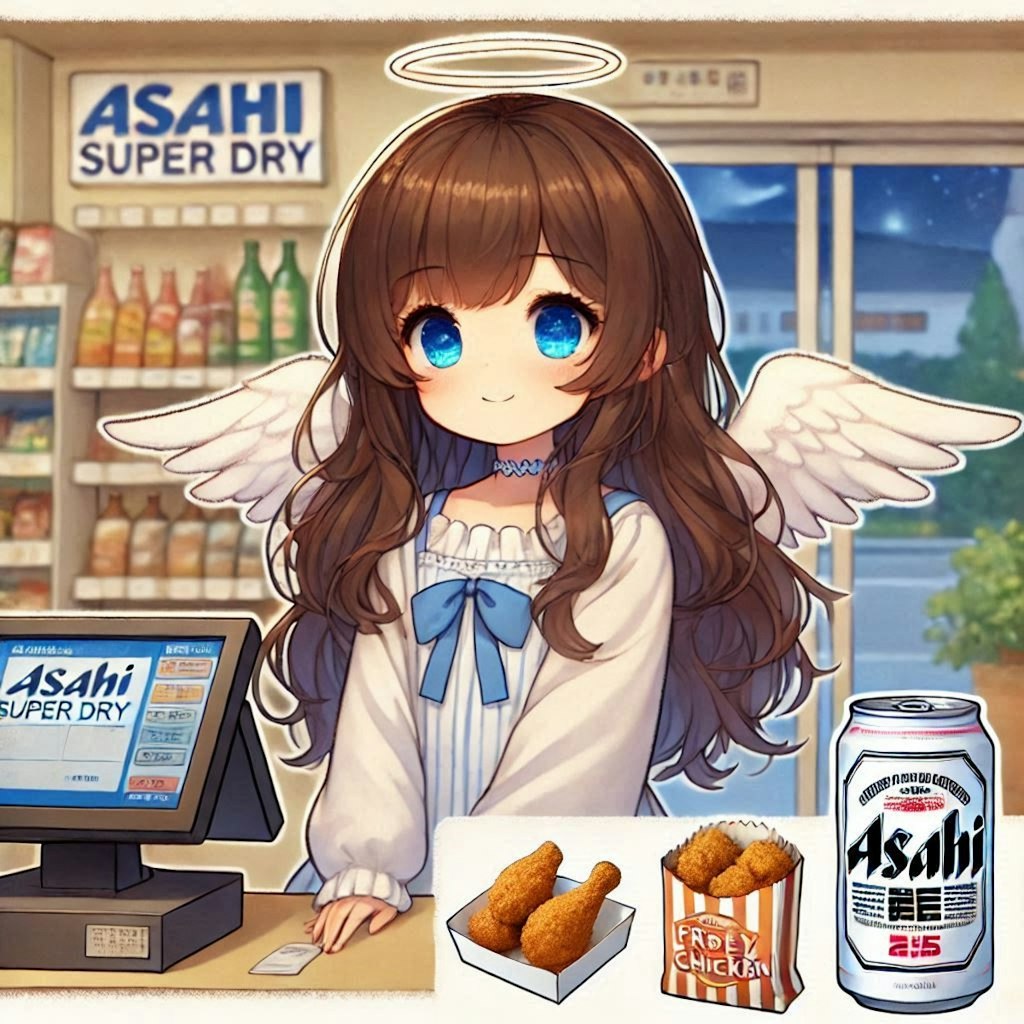 天界のコンビニ店員の天使の女の子