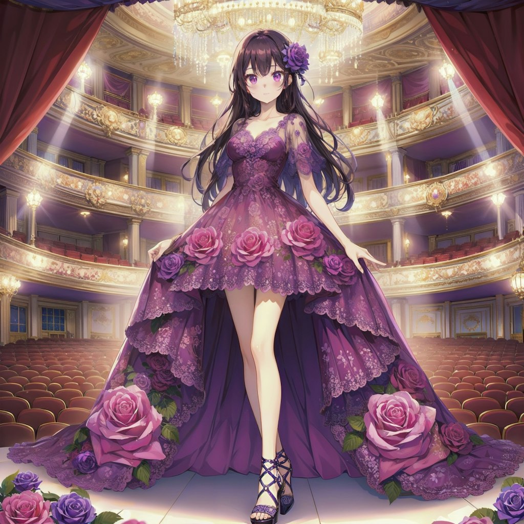 紫薔薇のドレス