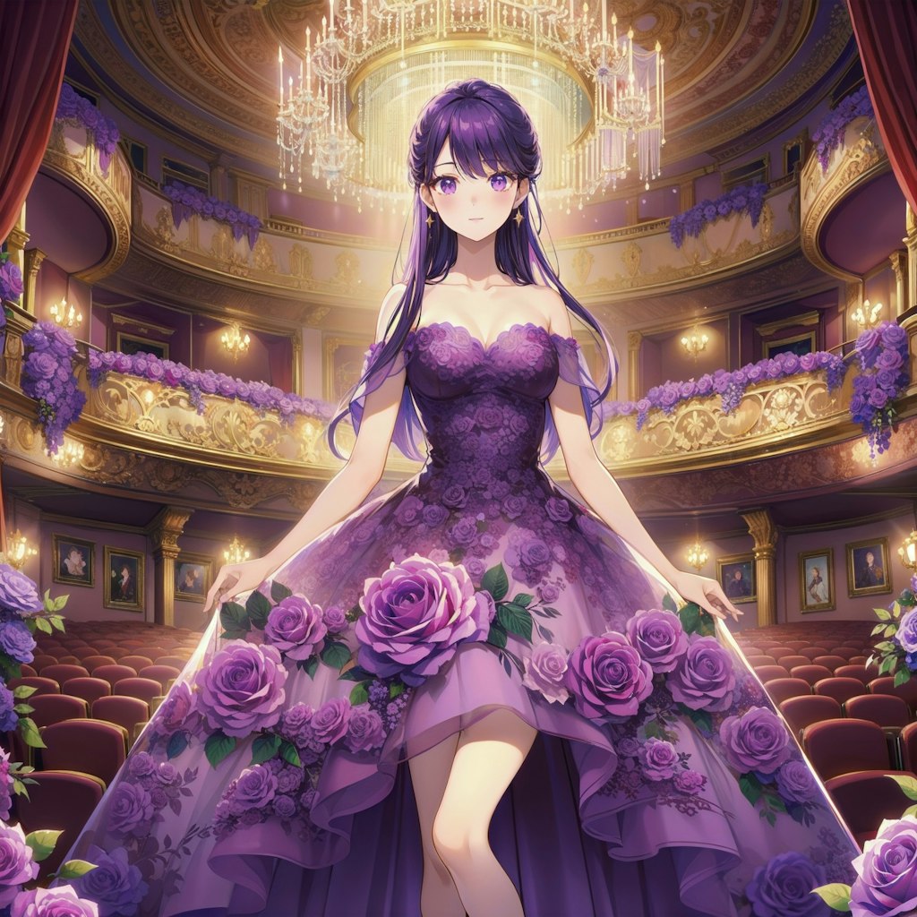 紫薔薇のドレス