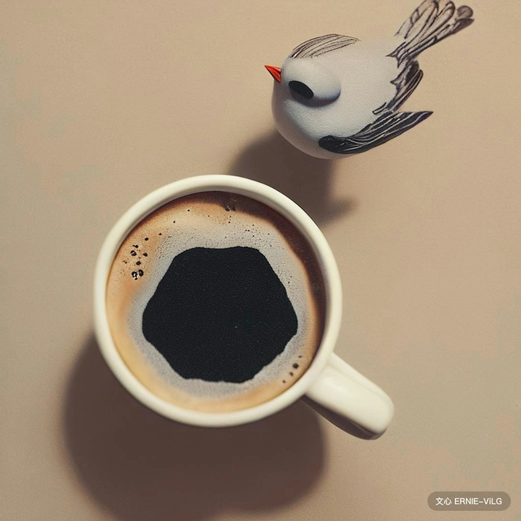 Bird in coffee or bubble tea