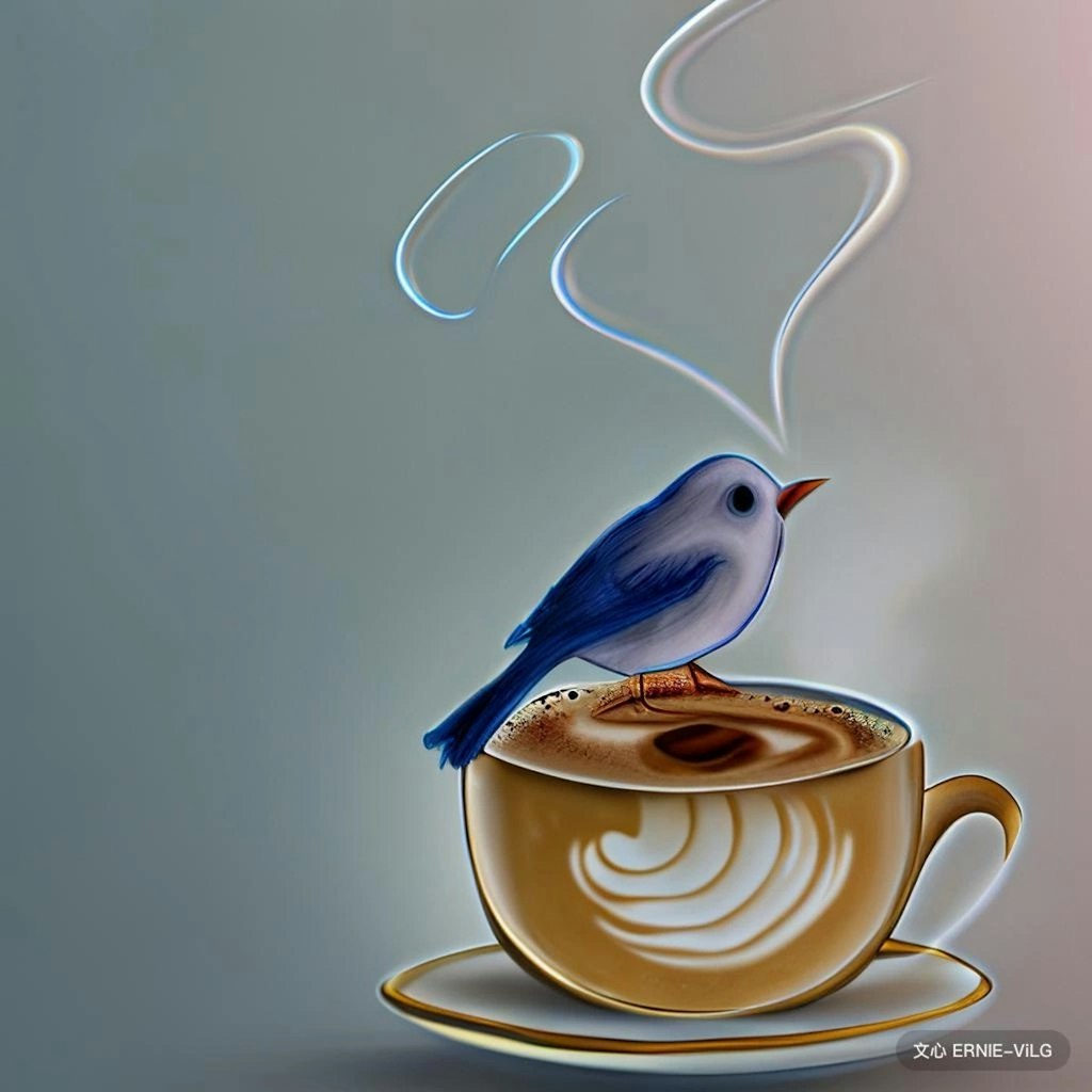 Bird in coffee or bubble tea