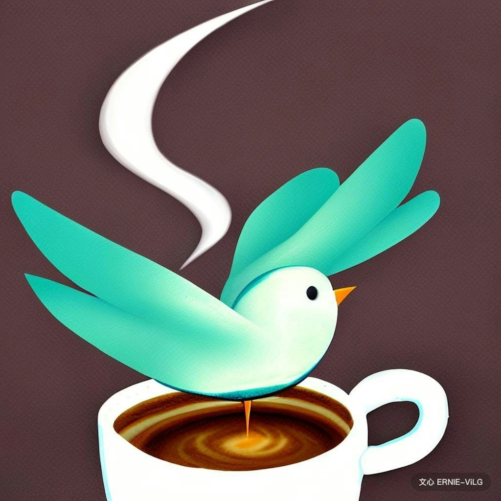 Bird in coffee or bubble tea