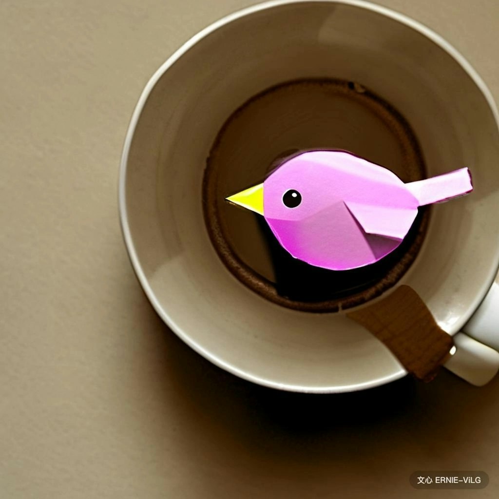 Bird in coffee or bubble tea