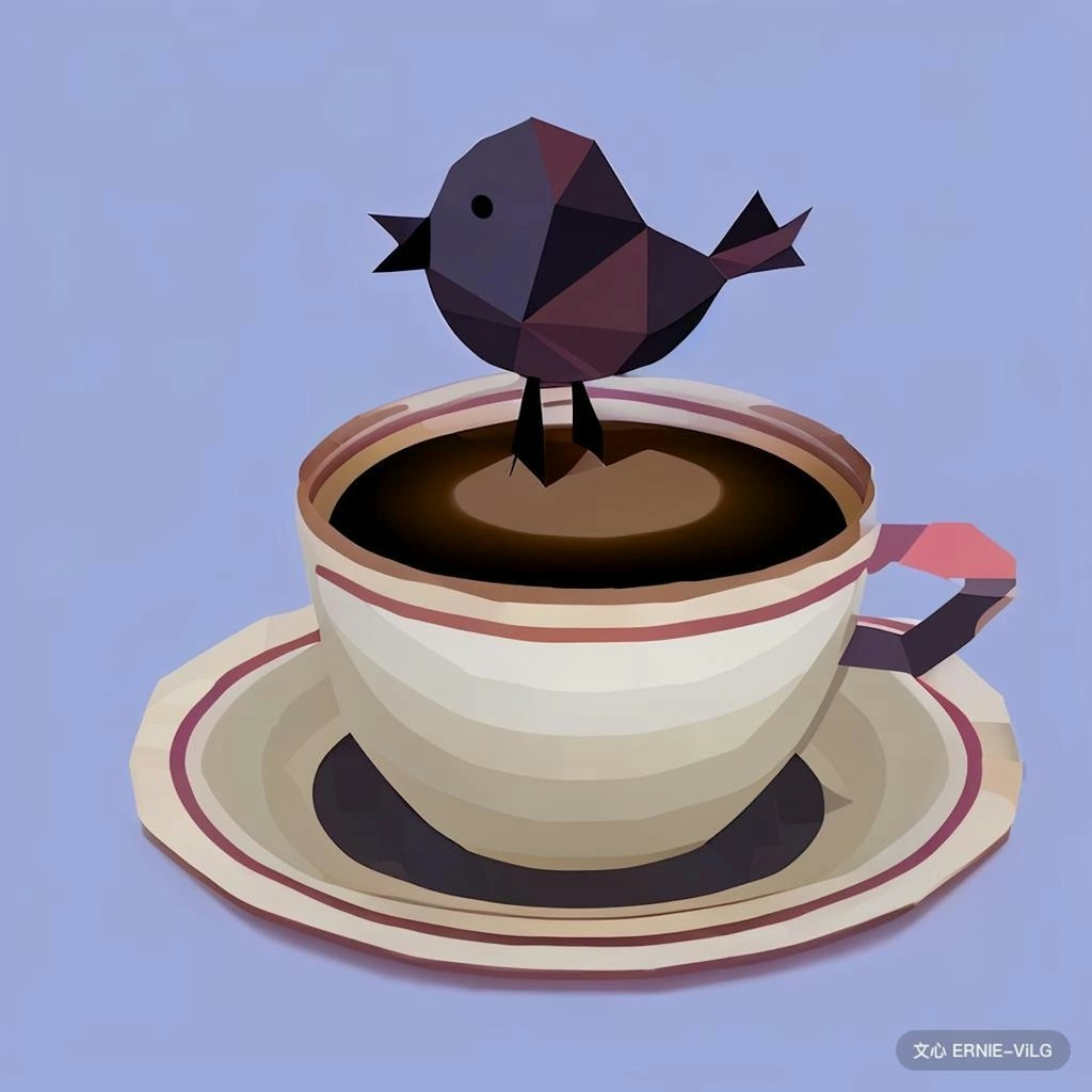 Bird in coffee or bubble tea