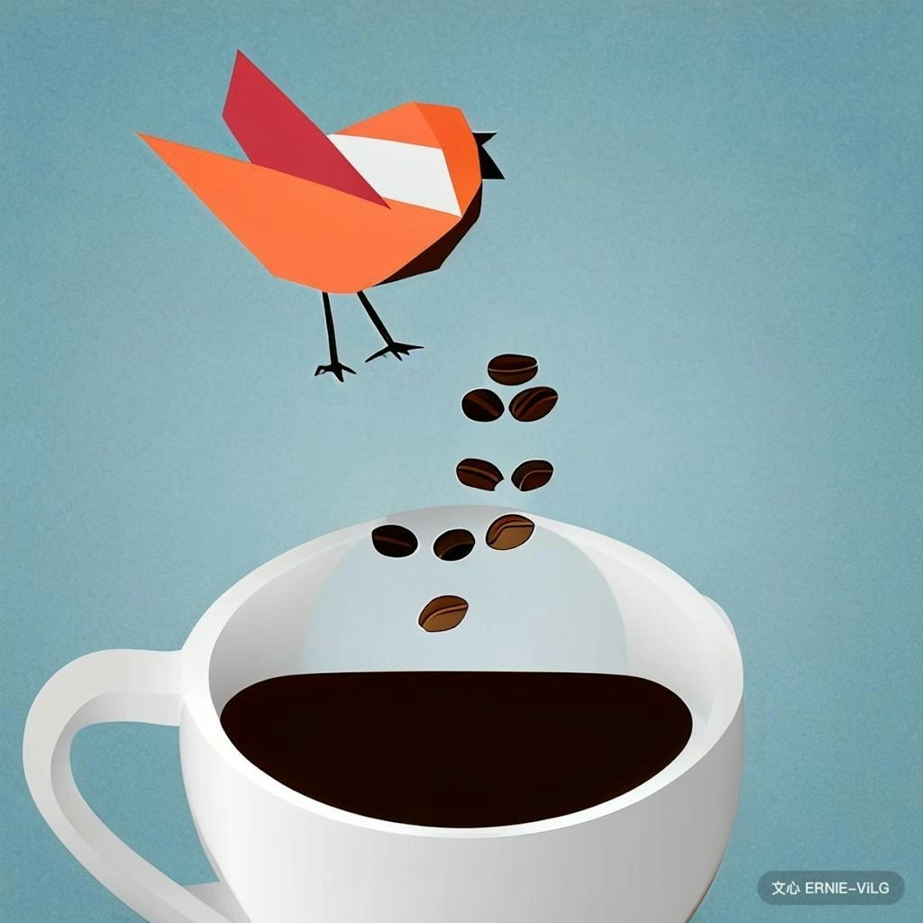 Bird in coffee or bubble tea