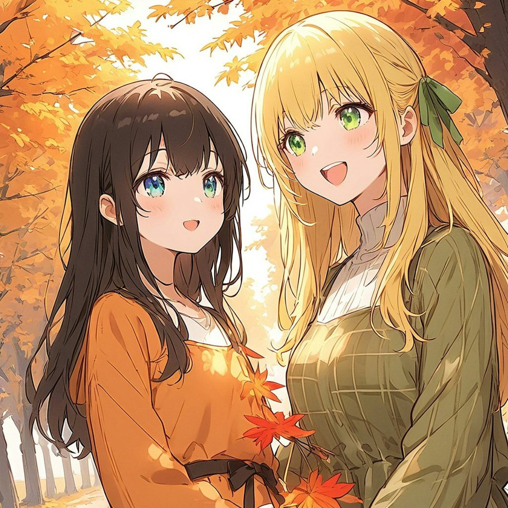 紅葉とお芋