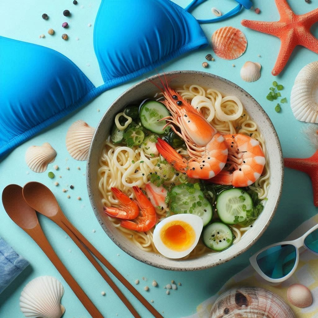 ビキニとseafood noodle