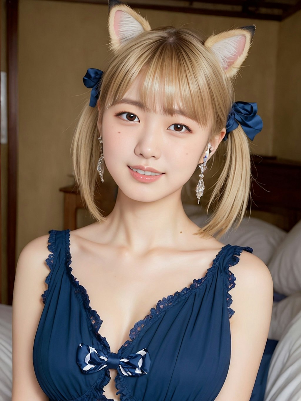 女学生with猫耳