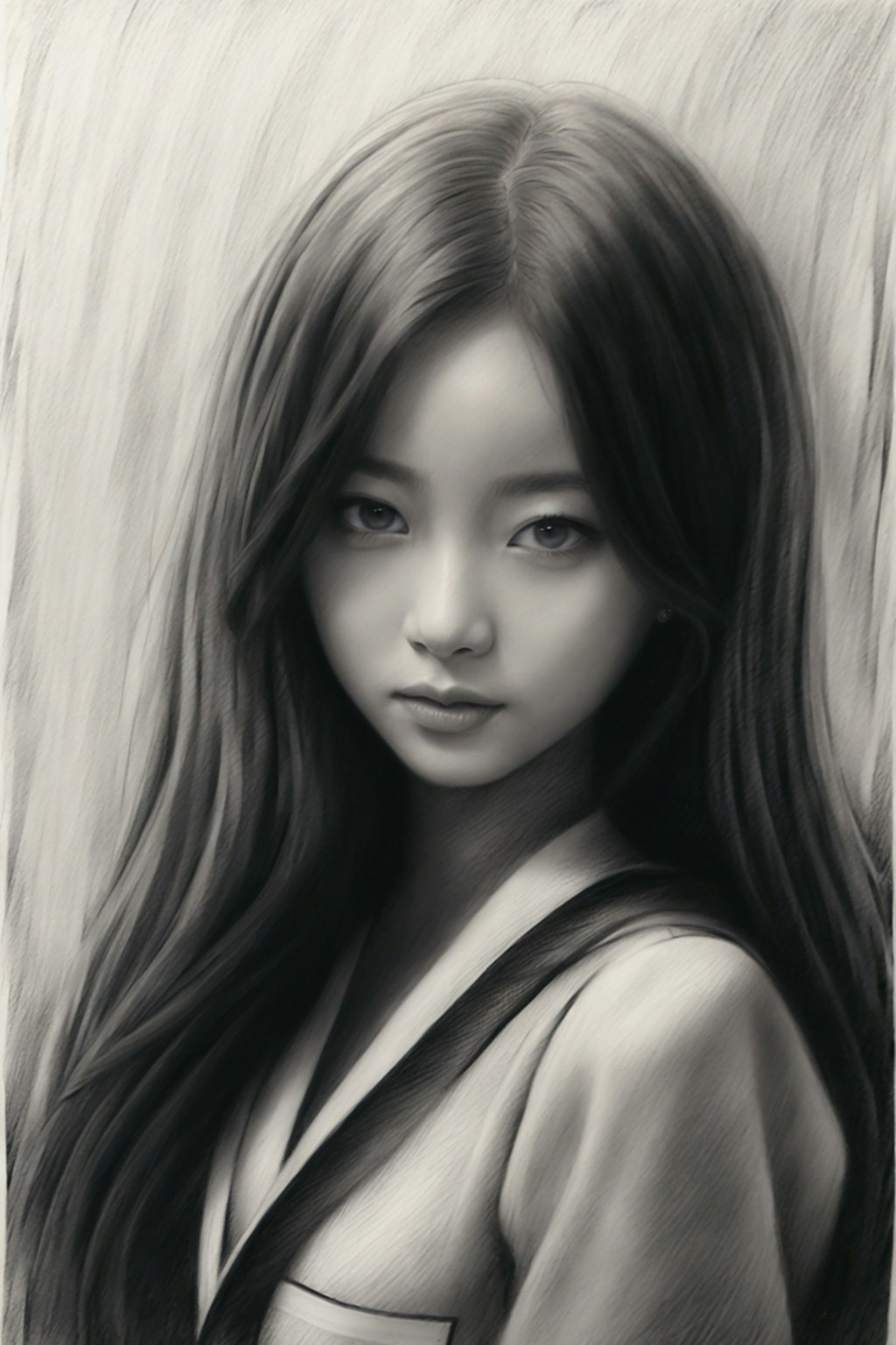 charcoal drawing(木炭画)を最初に入れて、GARNETとV4Bはpencil touchっぽく成りました、TOPAZは何故かセピア色化()