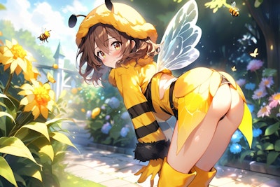 この蜂は...刺したいのですか、それとも...うーん?