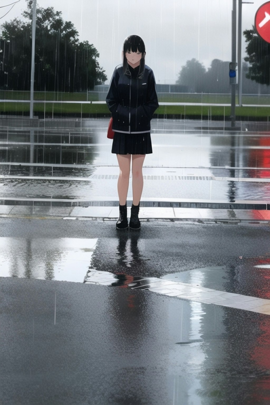 雨にうたれて