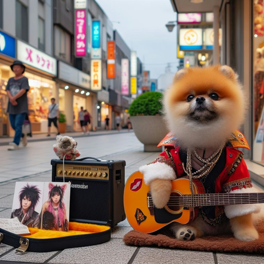 ポメちゃんの路上ライブ