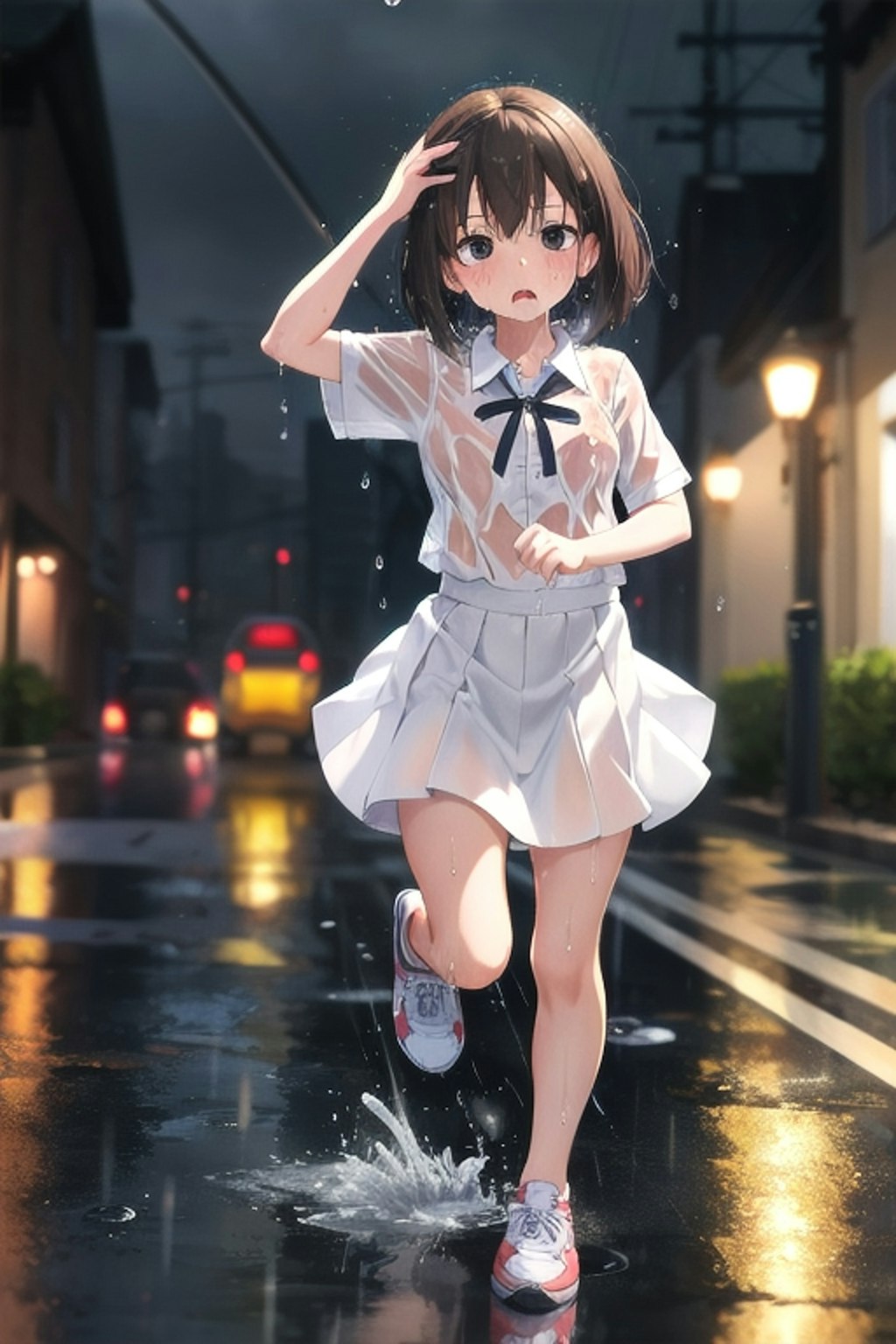 雨、走る