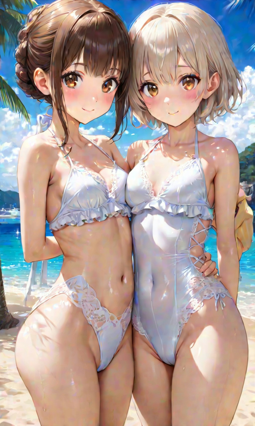 水着と女子高校生と