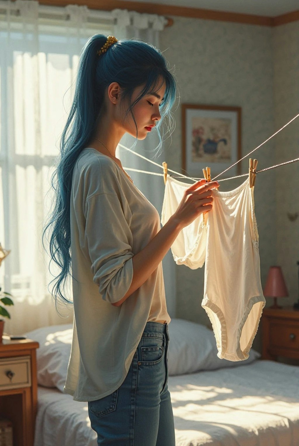 洗濯して
