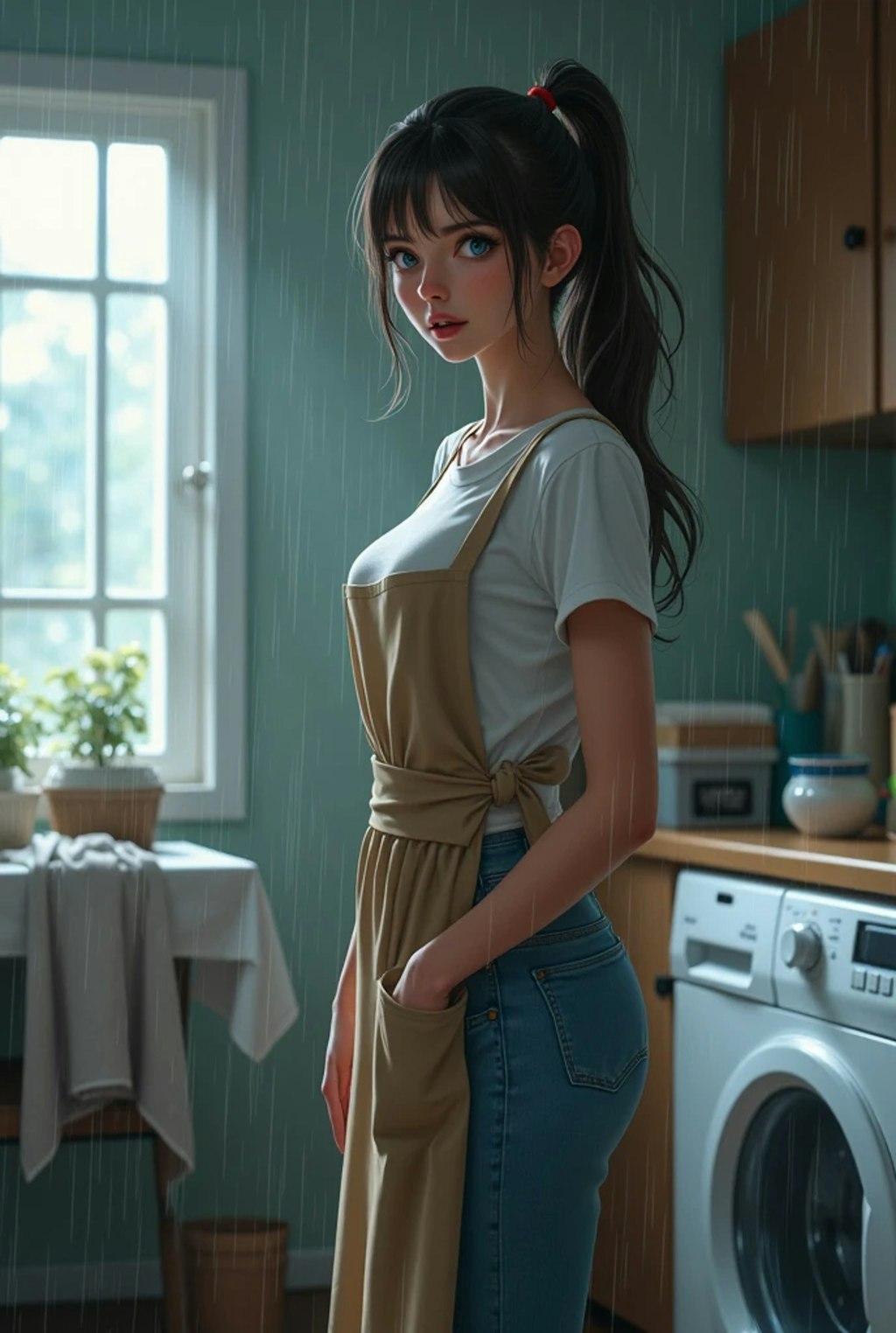 洗濯して