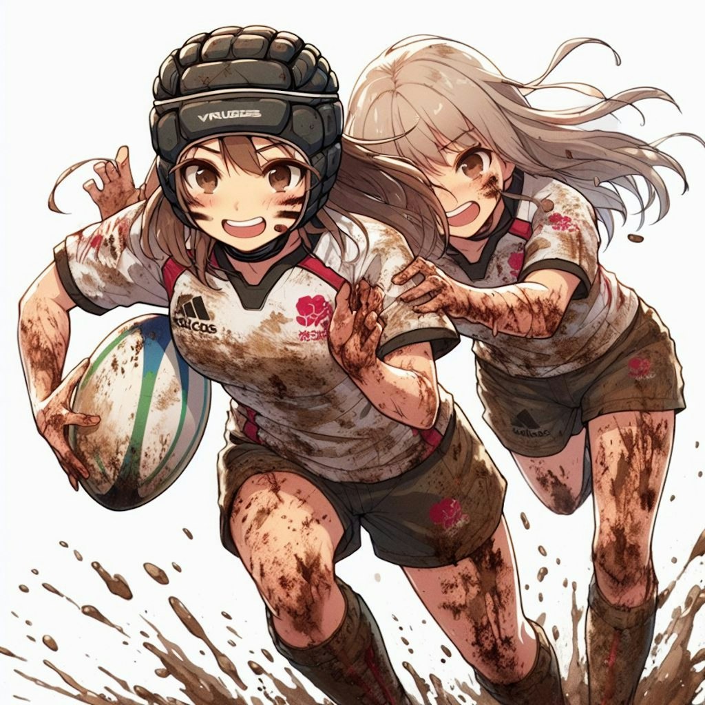 雨の中の練習2(🏉泥まみれの女子ラグビー 94)