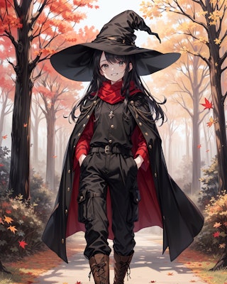秋の森と魔女